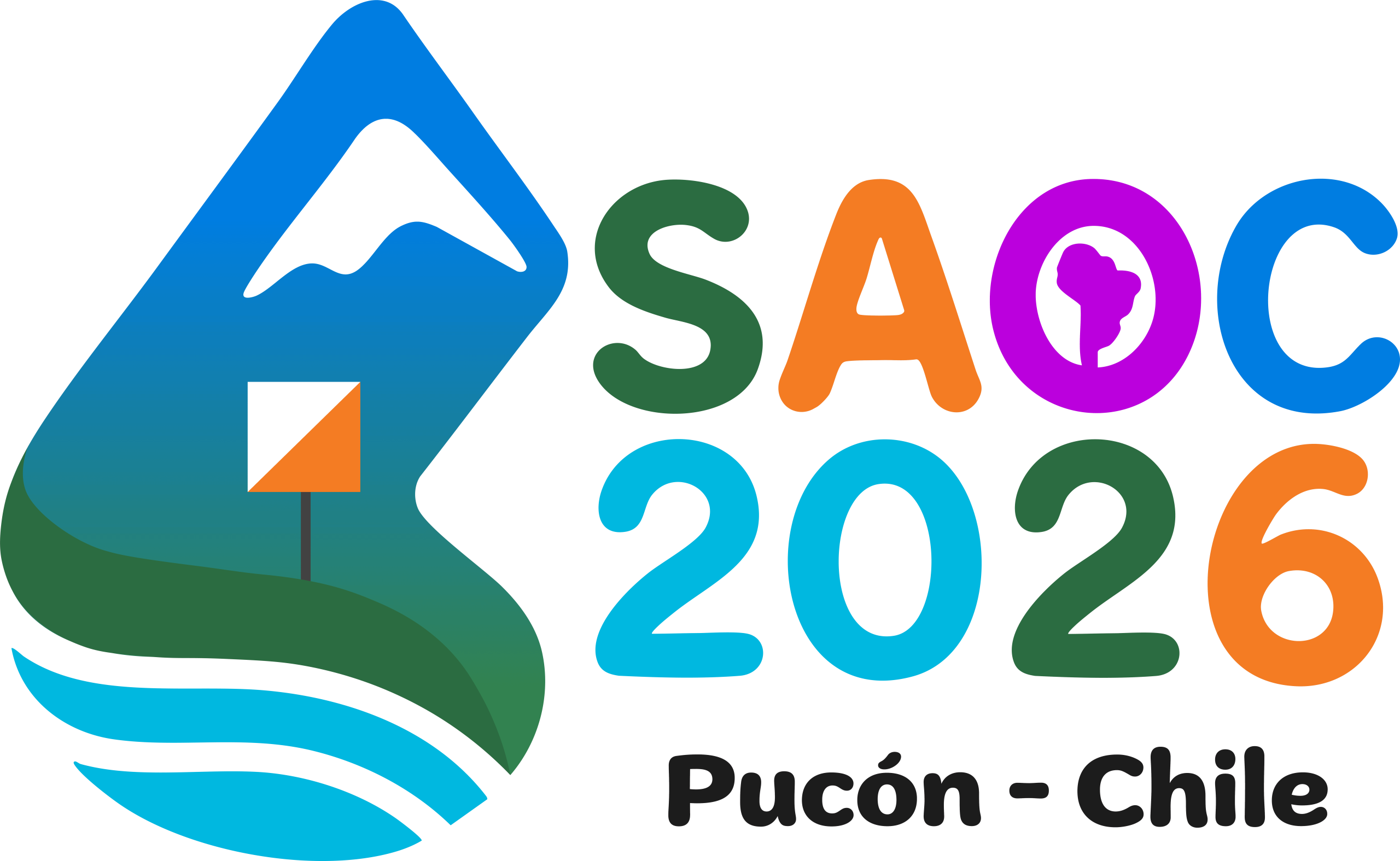 Logo oficial del SAOC2026, Campeonato Sudamericano de Orientación